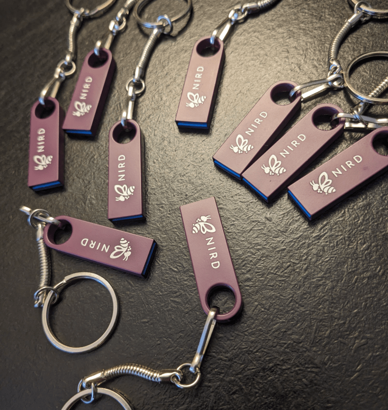 Une clé USB en guise de cadeau de bienvenue pour les participantes et participants du club-info du lycée Jean Lurçat.